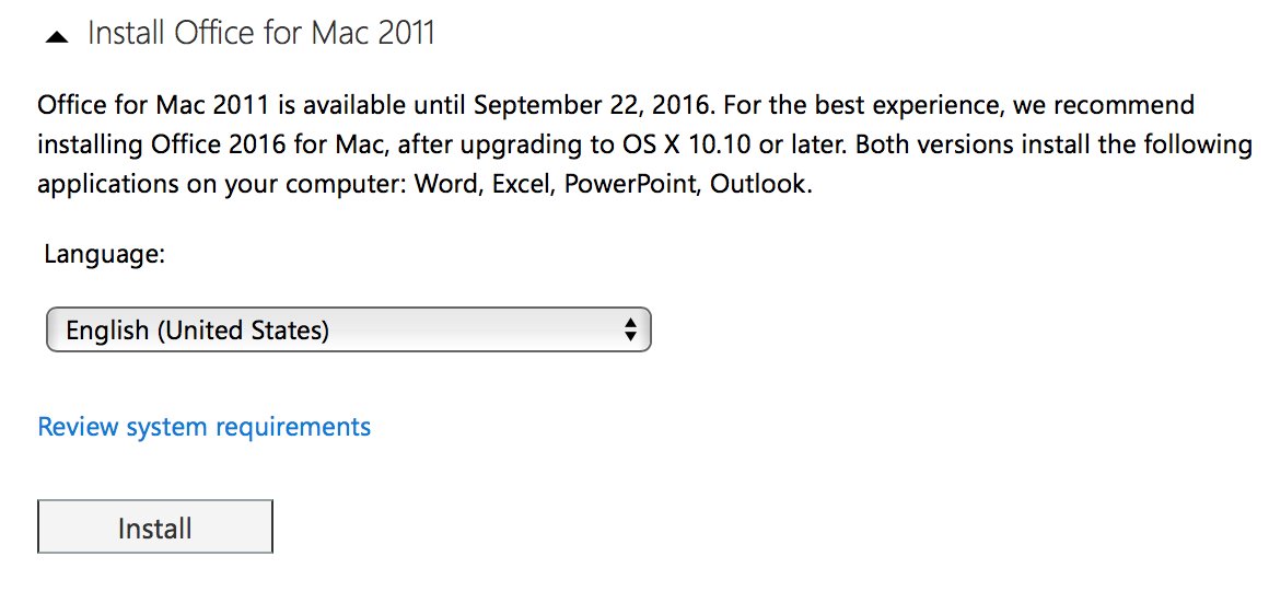 office 2011 for mac system requirements